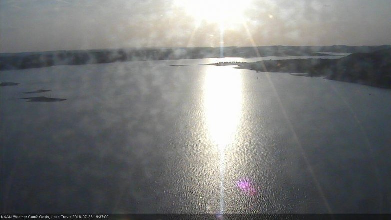 Lake Travis webcam, July 23, 2018 6:40 PM CT