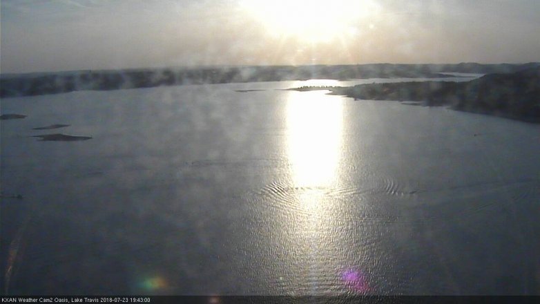 Lake Travis webcam, July 23, 2018 6:45 PM CT