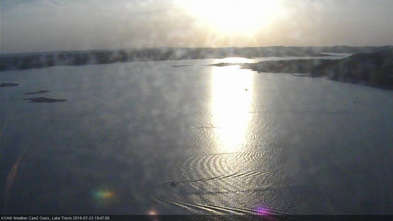 Lake Travis webcam, July 23, 2018 6:50 PM CT