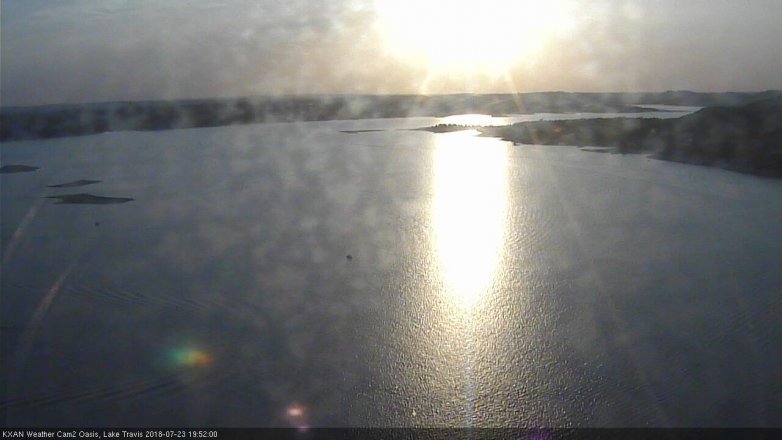 Lake Travis webcam, July 23, 2018 6:55 PM CT