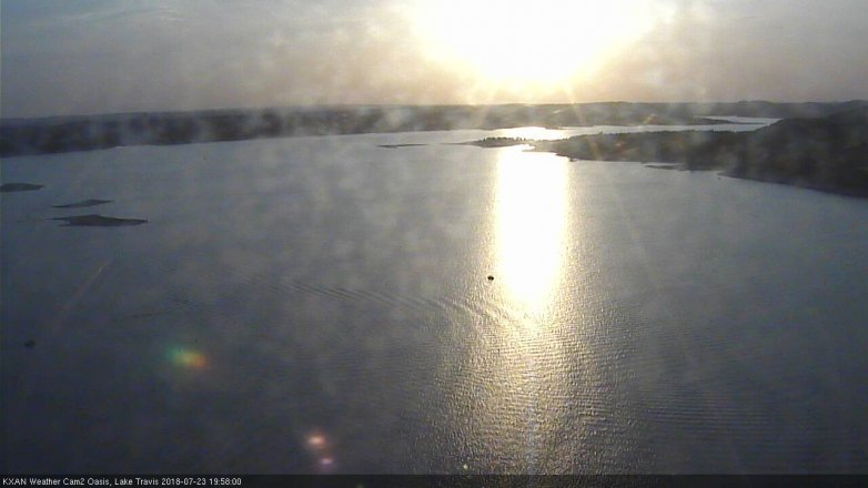 Lake Travis webcam, July 23, 2018 7:00 PM CT
