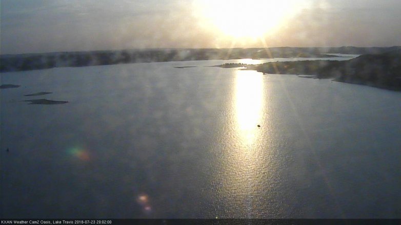 Lake Travis webcam, July 23, 2018 7:05 PM CT