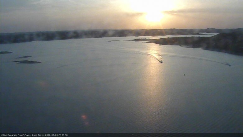 Lake Travis webcam, July 23, 2018 7:10 PM CT