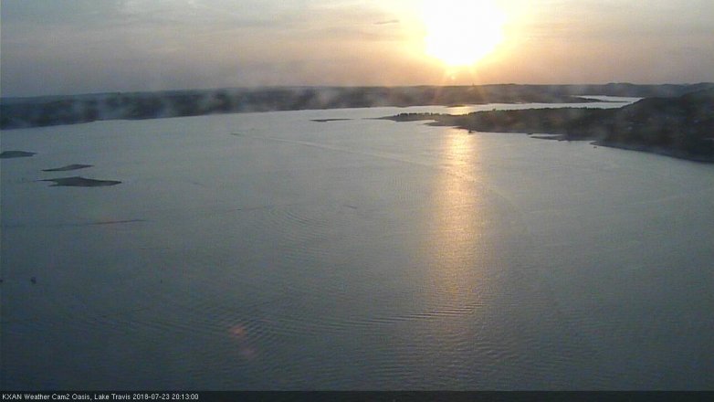 Lake Travis webcam, July 23, 2018 7:15 PM CT