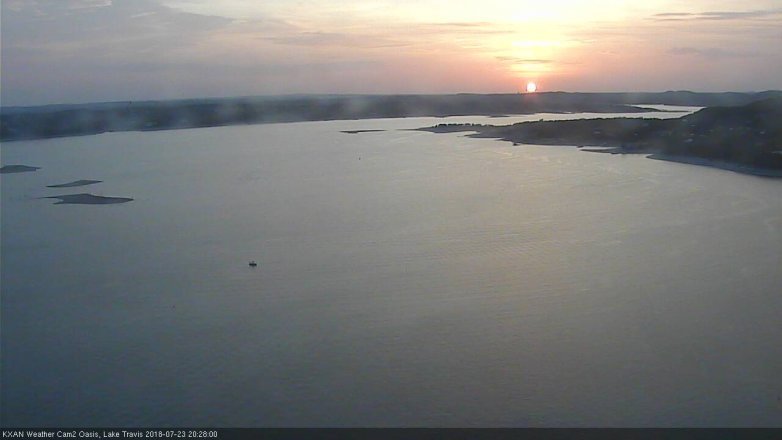 Lake Travis webcam, July 23, 2018 7:30 PM CT