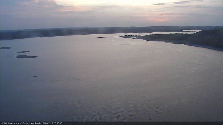 Lake Travis webcam, July 23, 2018 7:40 PM CT