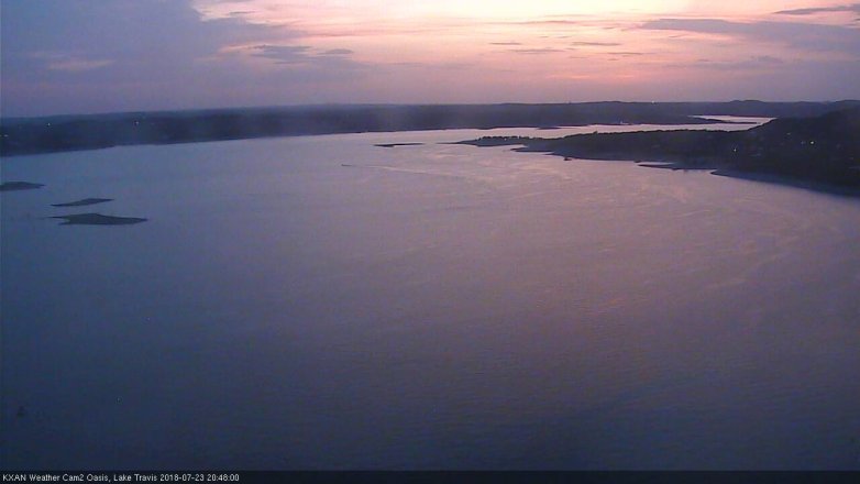 Lake Travis webcam, July 23, 2018 7:50 PM CT