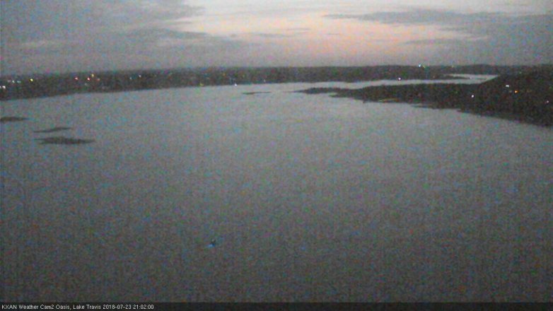 Lake Travis webcam, July 23, 2018 8:05 PM CT