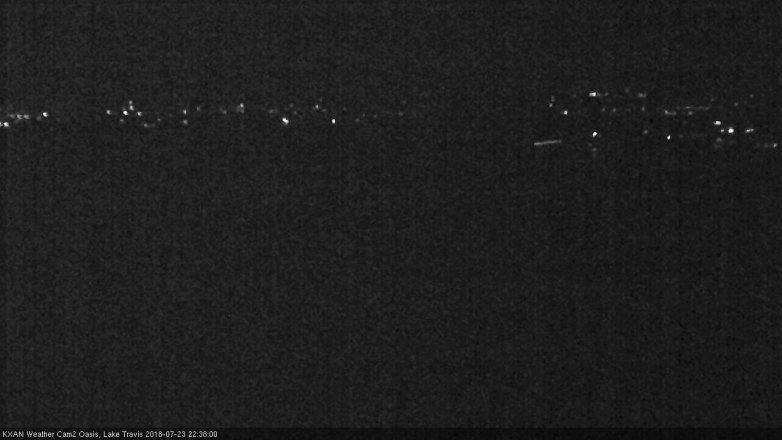 Lake Travis webcam, July 23, 2018 9:40 PM CT