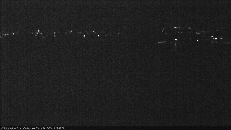 Lake Travis webcam, July 23, 2018 9:50 PM CT