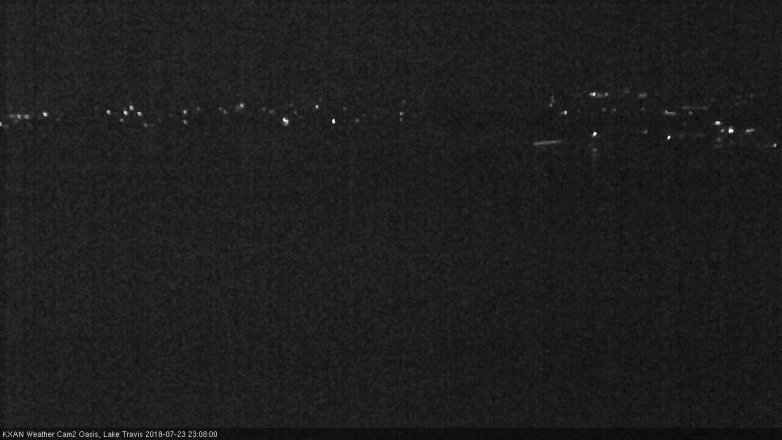 Lake Travis webcam, July 23, 2018 10:10 PM CT