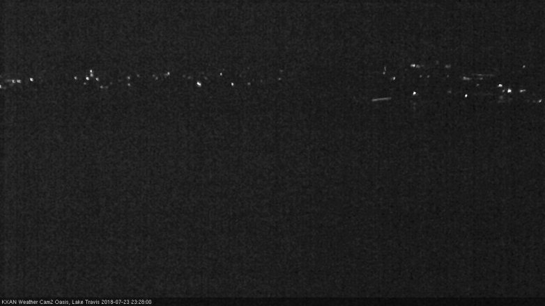 Lake Travis webcam, July 23, 2018 10:30 PM CT