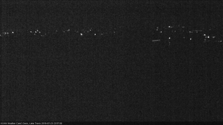 Lake Travis webcam, July 23, 2018 11:00 PM CT