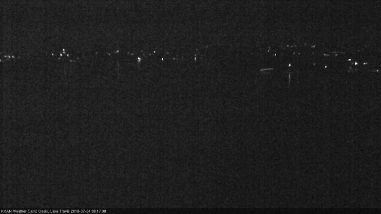 Lake Travis webcam, July 23, 2018 11:20 PM CT