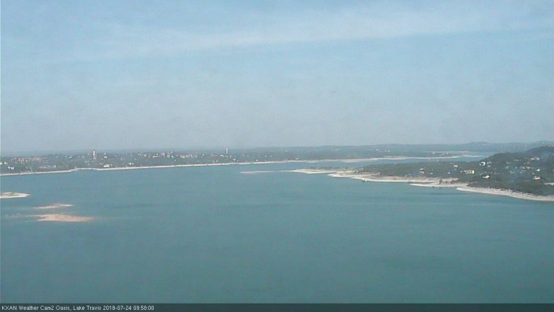 Lake Travis webcam, July 24, 2018 9:00 AM CT