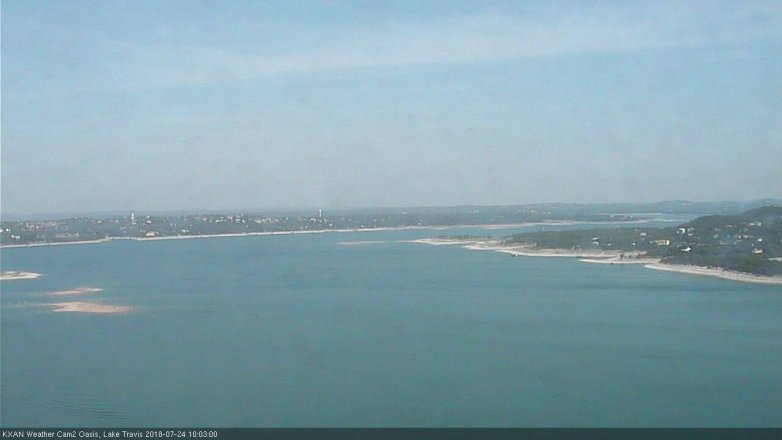 Lake Travis webcam, July 24, 2018 9:05 AM CT