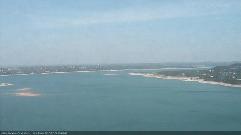 Lake Travis webcam, July 24, 2018 9:10 AM CT