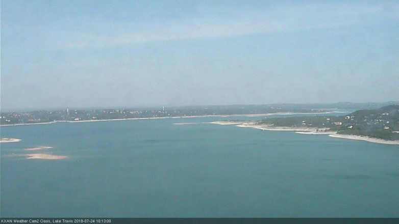 Lake Travis webcam, July 24, 2018 9:15 AM CT