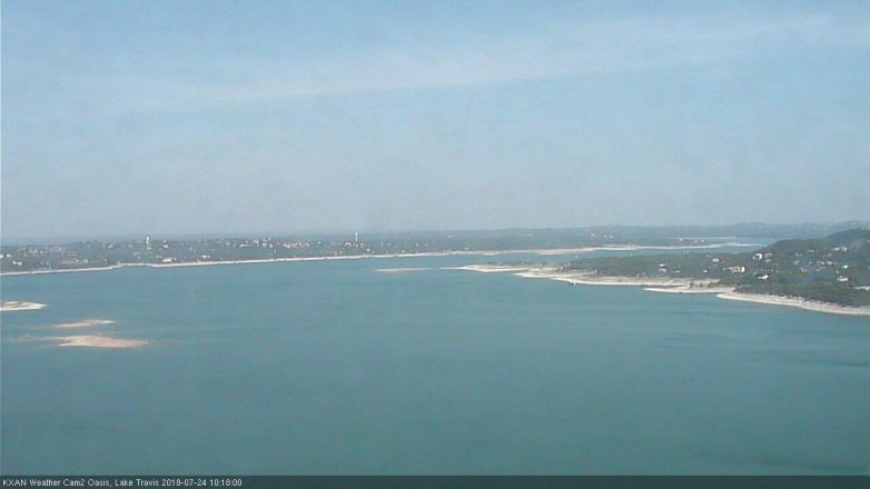Lake Travis webcam, July 24, 2018 9:20 AM CT