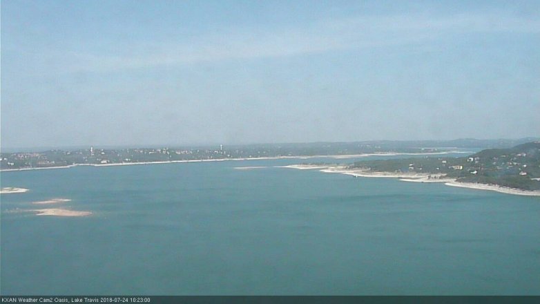 Lake Travis webcam, July 24, 2018 9:25 AM CT