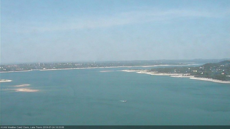 Lake Travis webcam, July 24, 2018 9:35 AM CT