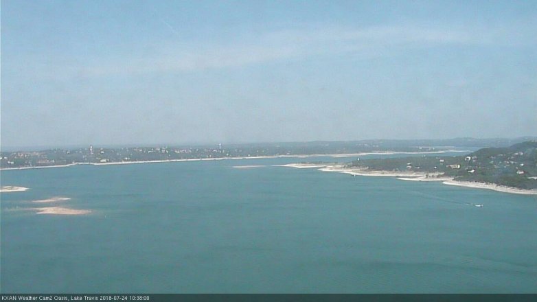 Lake Travis webcam, July 24, 2018 9:40 AM CT