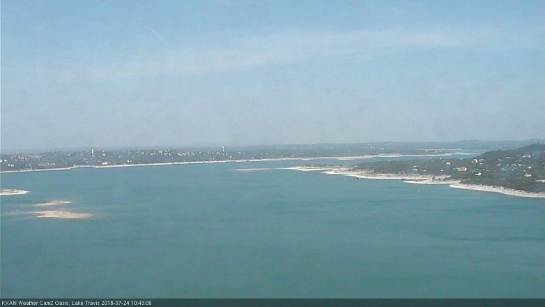 Lake Travis webcam, July 24, 2018 9:45 AM CT