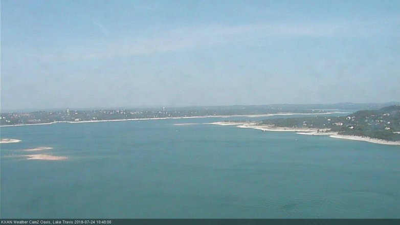 Lake Travis webcam, July 24, 2018 9:50 AM CT