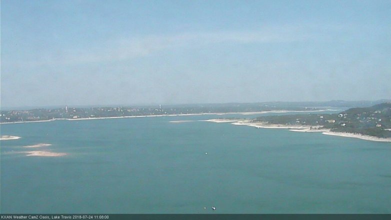 Lake Travis webcam, July 24, 2018 10:10 AM CT