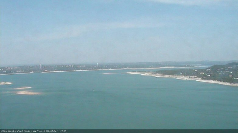 Lake Travis webcam, July 24, 2018 10:25 AM CT