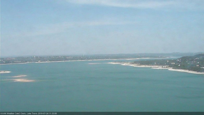 Lake Travis webcam, July 24, 2018 10:35 AM CT