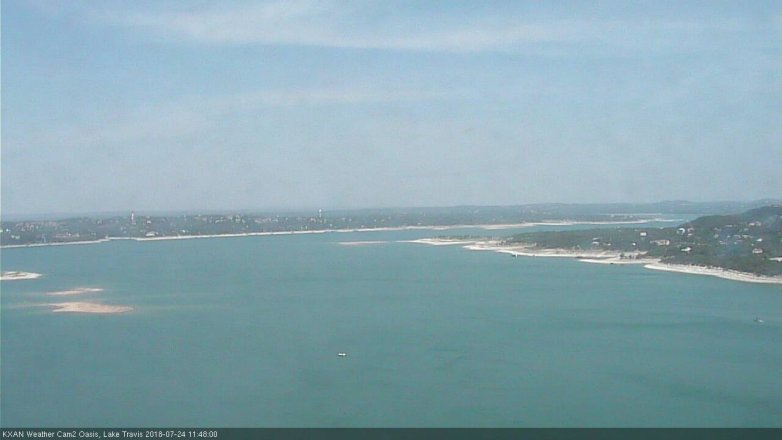 Lake Travis webcam, July 24, 2018 10:50 AM CT