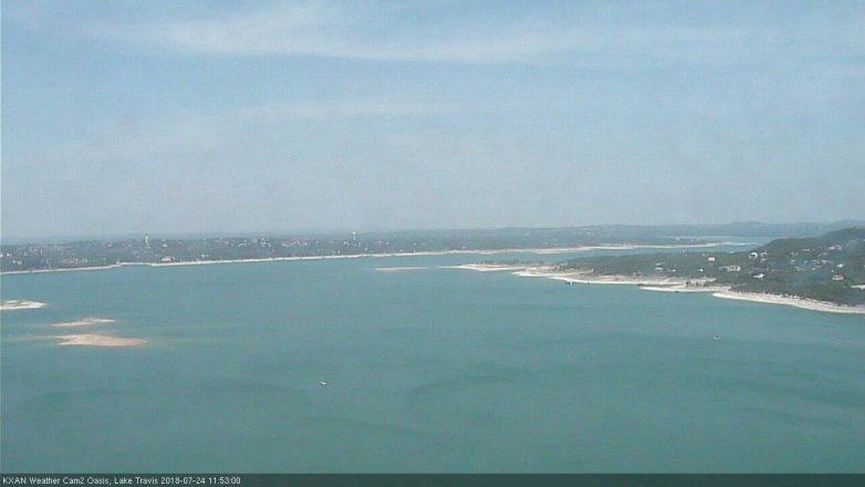 Lake Travis webcam, July 24, 2018 10:55 AM CT