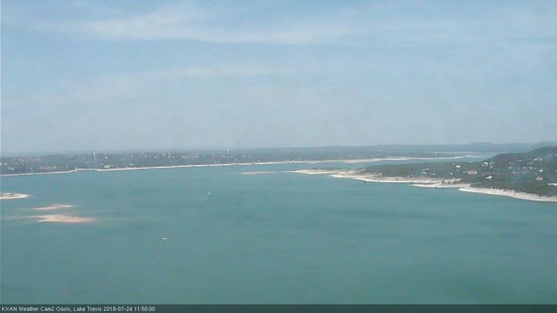 Lake Travis webcam, July 24, 2018 11:00 AM CT