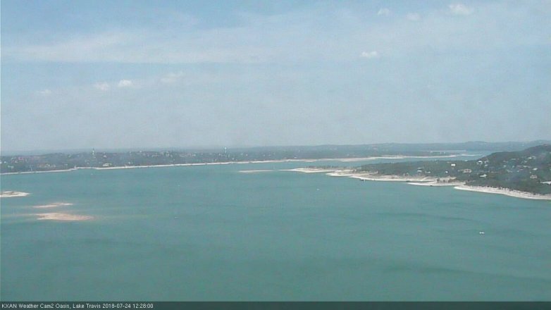 Lake Travis webcam, July 24, 2018 11:30 AM CT
