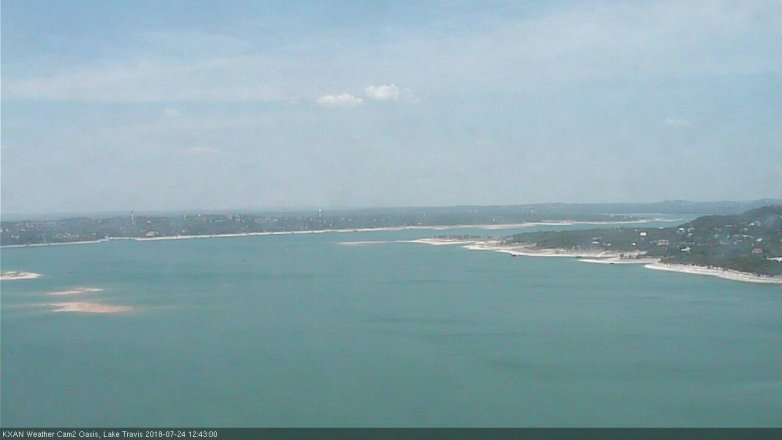 Lake Travis webcam, July 24, 2018 11:45 AM CT