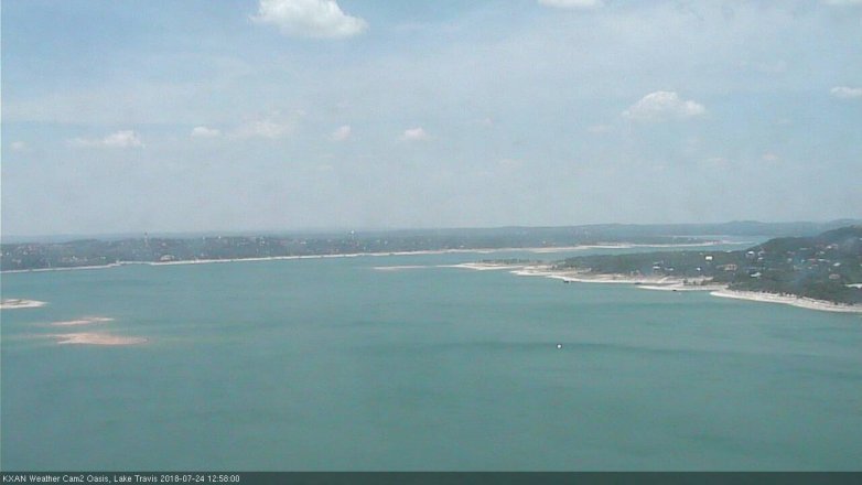 Lake Travis webcam, July 24, 2018 12:00 PM CT