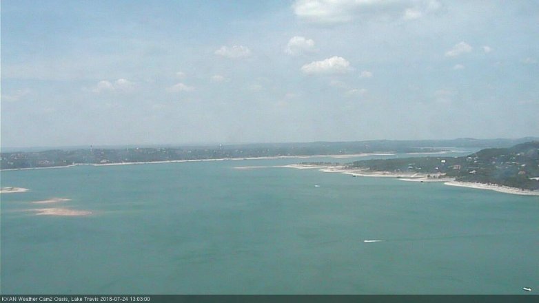 Lake Travis webcam, July 24, 2018 12:05 PM CT