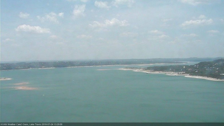 Lake Travis webcam, July 24, 2018 12:30 PM CT