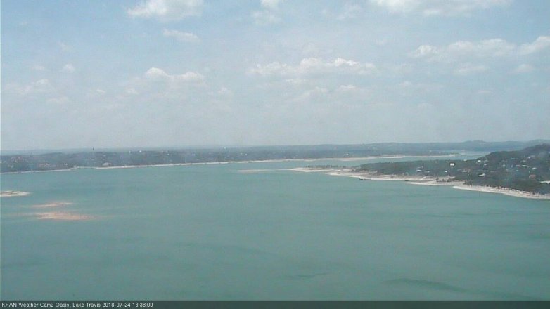 Lake Travis webcam, July 24, 2018 12:40 PM CT