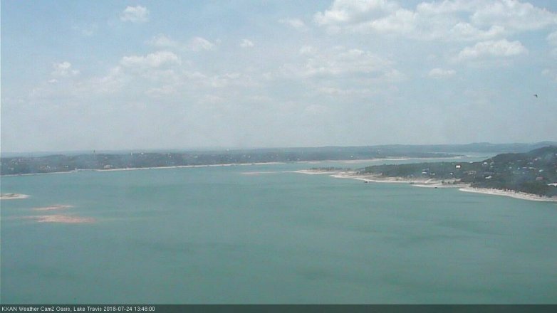 Lake Travis webcam, July 24, 2018 12:50 PM CT