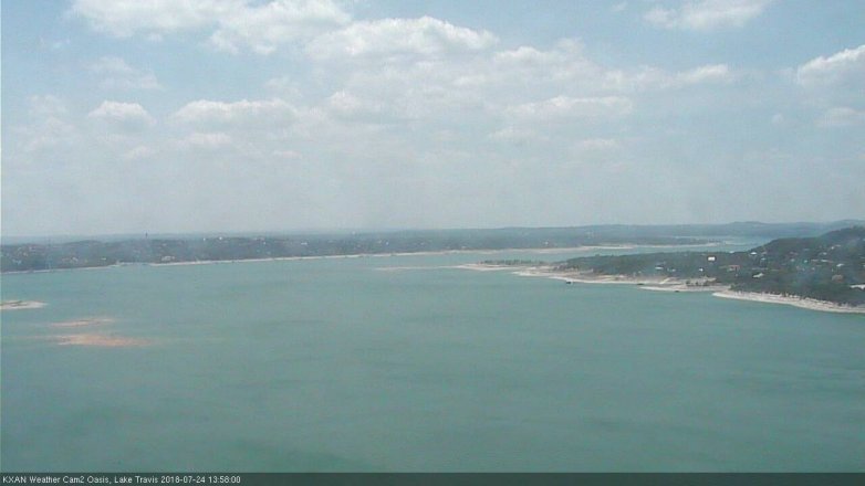 Lake Travis webcam, July 24, 2018 1:00 PM CT