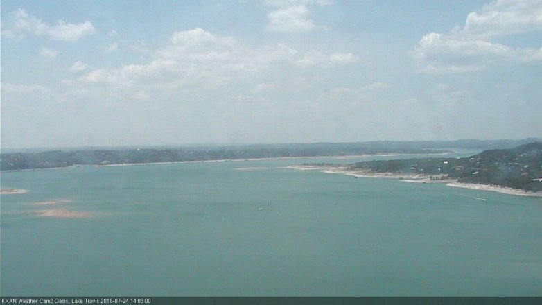 Lake Travis webcam, July 24, 2018 1:05 PM CT