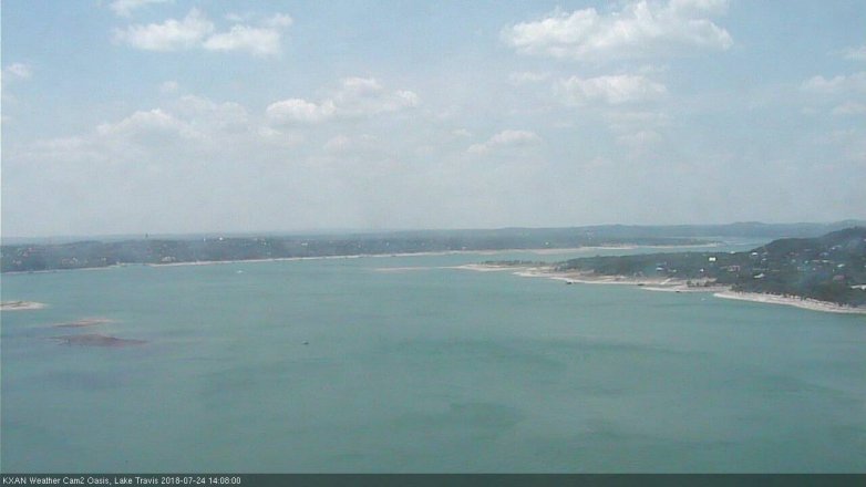 Lake Travis webcam, July 24, 2018 1:10 PM CT
