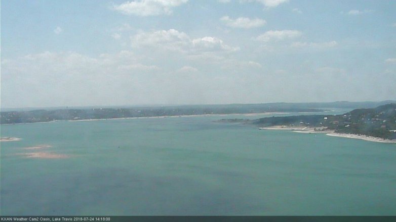 Lake Travis webcam, July 24, 2018 1:20 PM CT