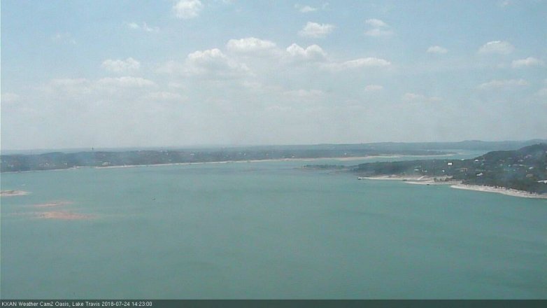 Lake Travis webcam, July 24, 2018 1:25 PM CT