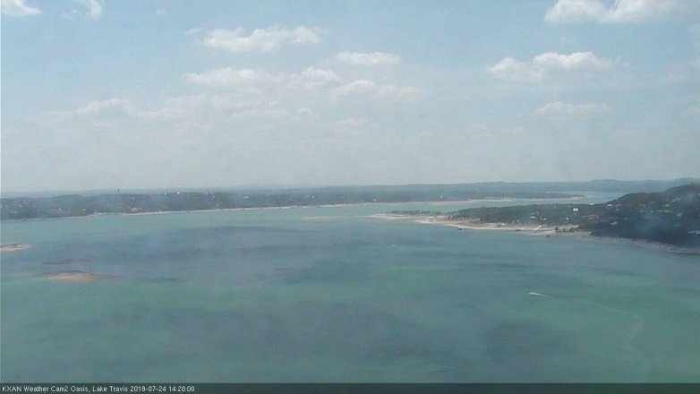Lake Travis webcam, July 24, 2018 1:30 PM CT