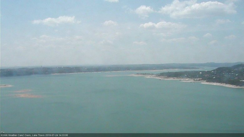 Lake Travis webcam, July 24, 2018 1:35 PM CT