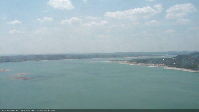 Lake Travis webcam, July 24, 2018 1:40 PM CT