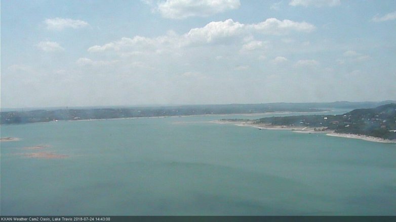 Lake Travis webcam, July 24, 2018 1:45 PM CT